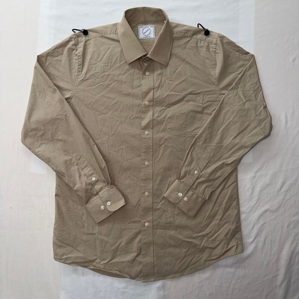 Bespoke new york khaki button down shirt